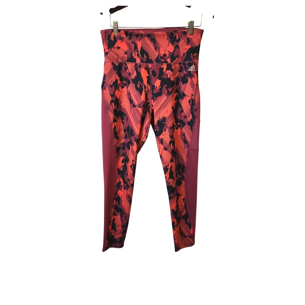 Adidas x Zoe Saldana Women's Legacy Red Workout Leggings Athleisure‎ Size L